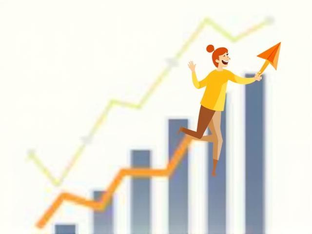 Illustration representing business growth and efficiency.