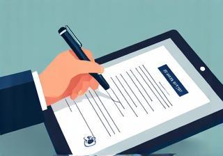 Illustration of candidate signing a contract.