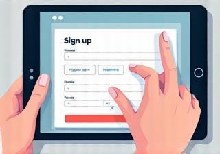 Illustration of a user signing up.