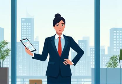 Illustration representing a corporate executive.